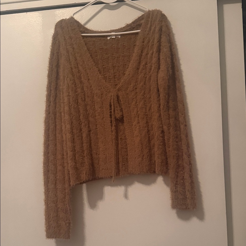 Elegant Tan V-Neck Sweater